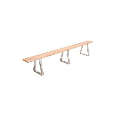 Global Industrial Locker Room Bench, Hardwood With Trapezoid Legs, 108 x 9-1/2 x 17 184994